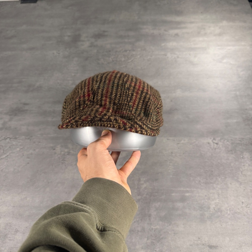 Vintage New York Hat Co Flat Cap S/M Brown Plaid Wool Newsboy Driver Hat USA - Picture 3 of 7